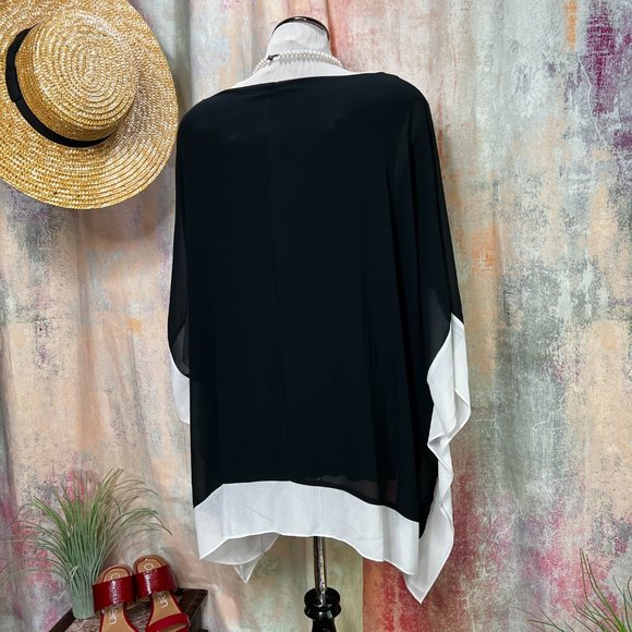 📌Yessica  Stylish Navy Style Top with Overlay - Picture 2 of 14